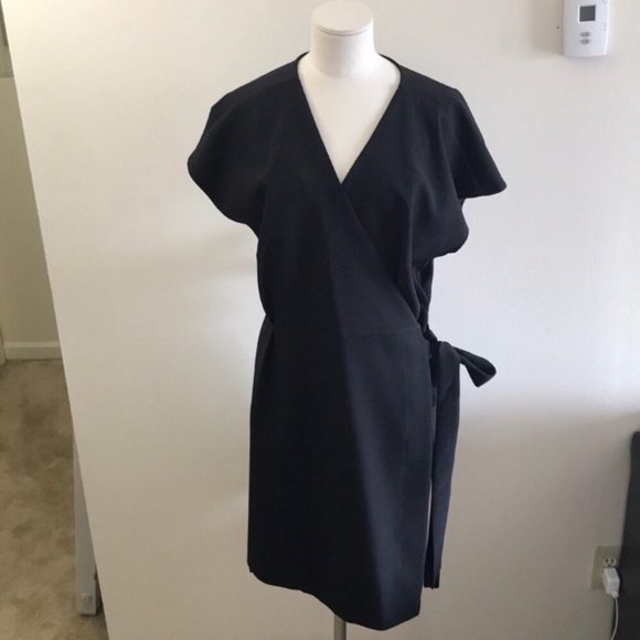 City Chic black wrap tie dress - Picture 2 of 5